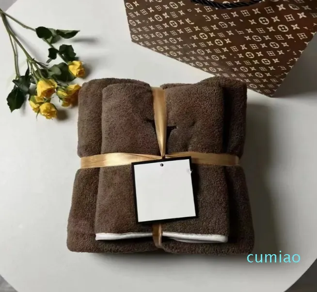 Simple Face Bath Towel Set 2 Pieces Sets Fashion Designer Coral Velvet Towels Unisex Absorbent Baby