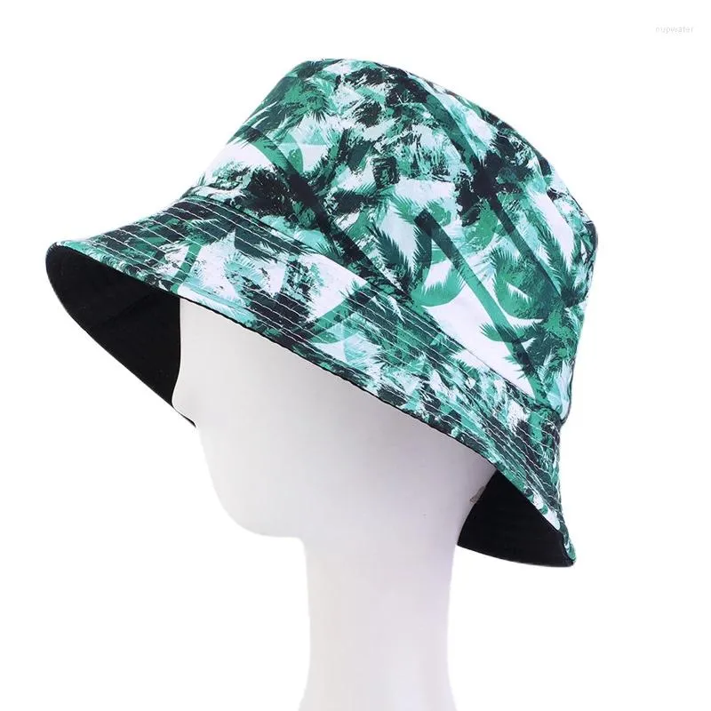 Berets 1pcs دلو قبعة زهرة الفاكهة طباعة للرجال امرأة الصياد الصيفية قبعة رجل الفاخرة الشمس