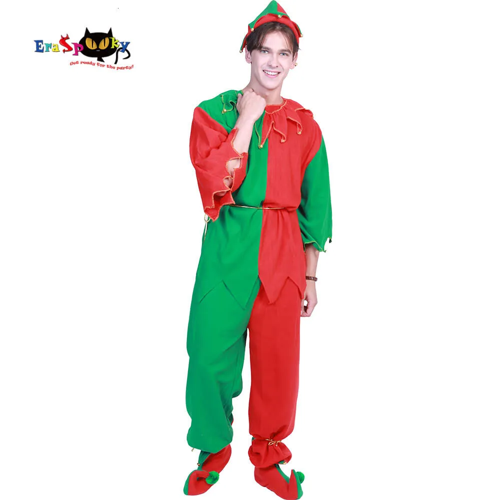 cosplay eraspooky 2018 Nya jul Men Claus Santa Cosplay Women Plus Size Elf Set Clown Costume Adult OutfitCosplay