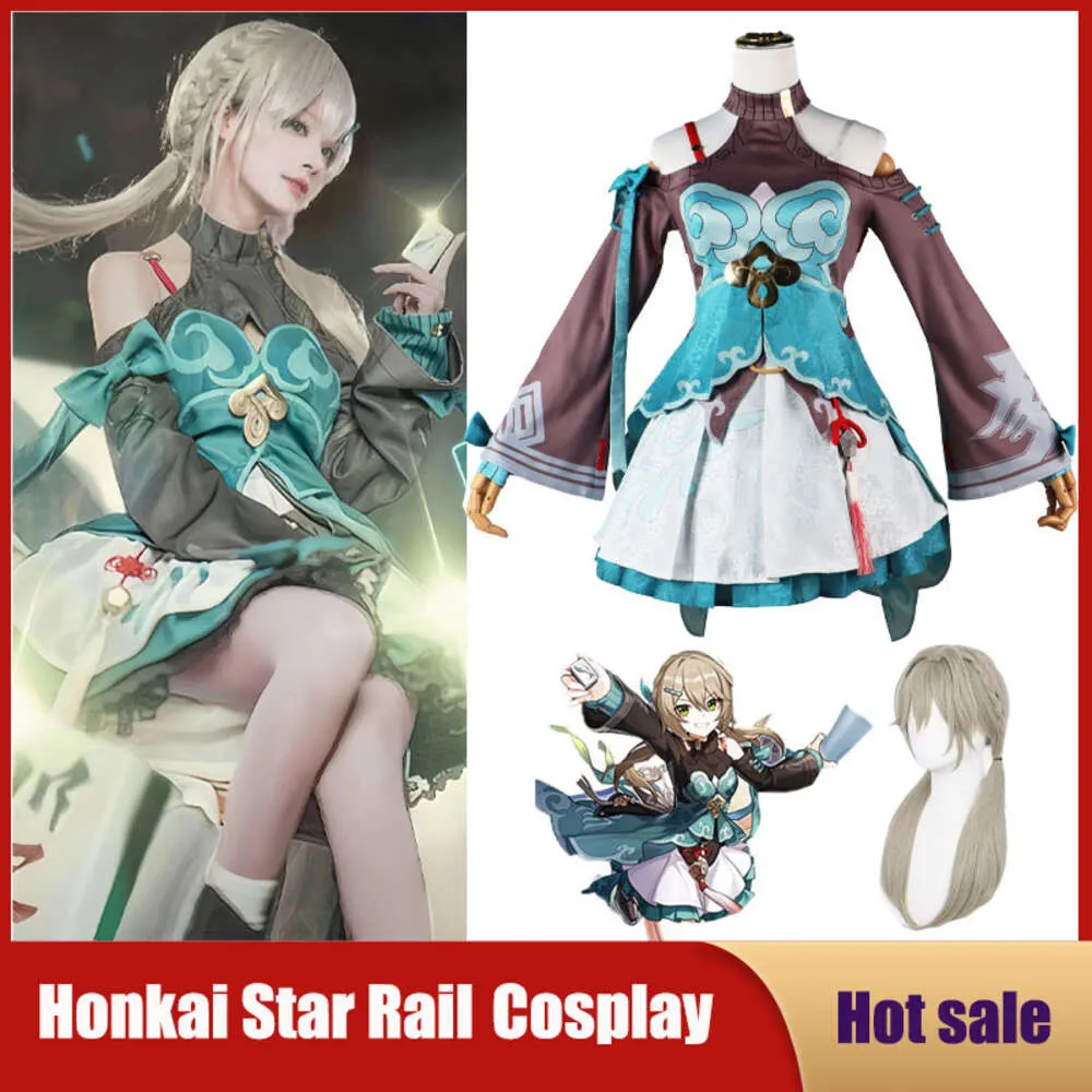 Cosplay Anime jeu Honkai Star Rail Cosplay Costume QINGQUE ensemble complet avec perruque Sexy belle robe uniforme Halloween carnaval tenue de fête