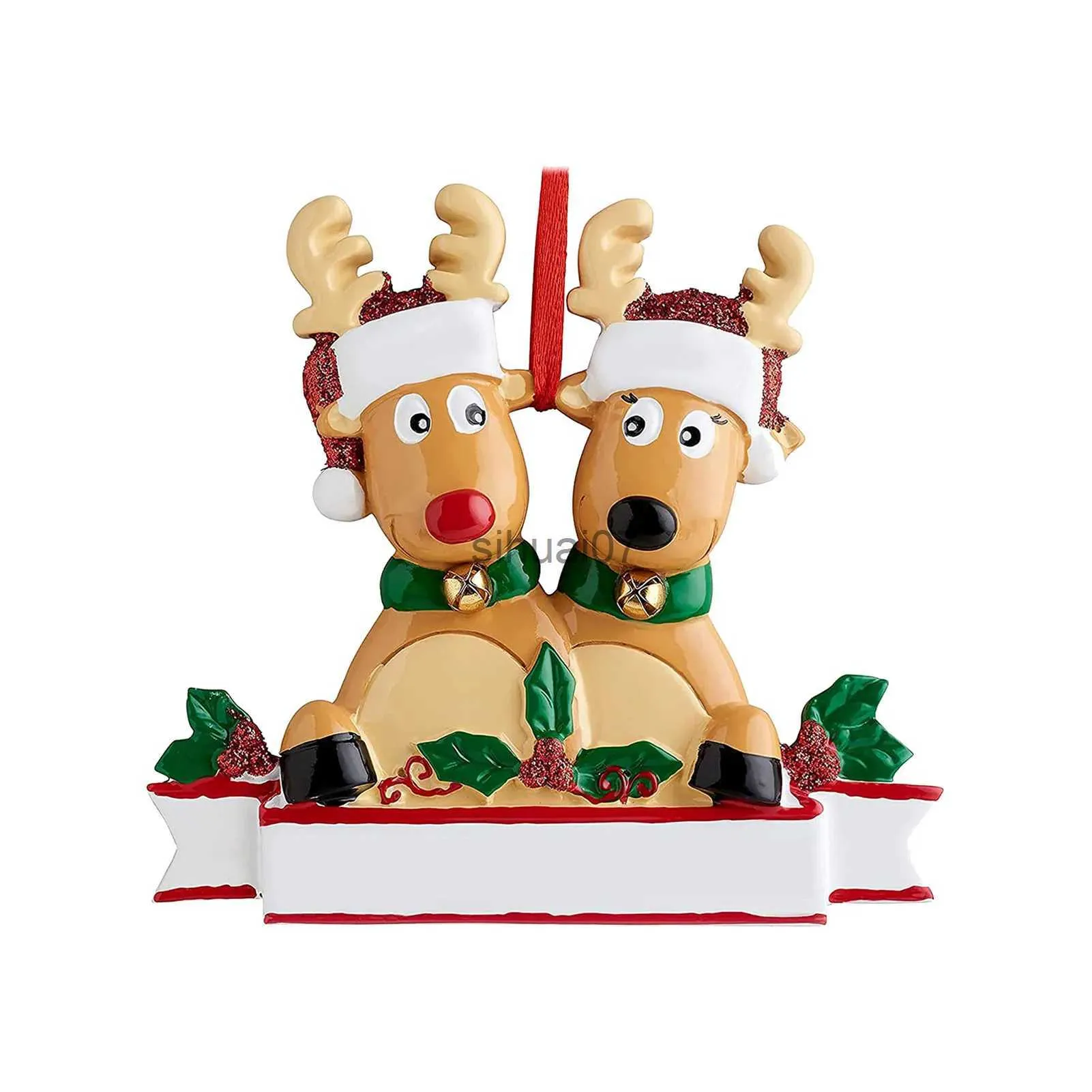 Decorazioni natalizie Personalizzate Famiglia di cervi Albero di Natale Ornamento Ciondolo 2023 Simpatici renne Artigianato Natale gentile x1020