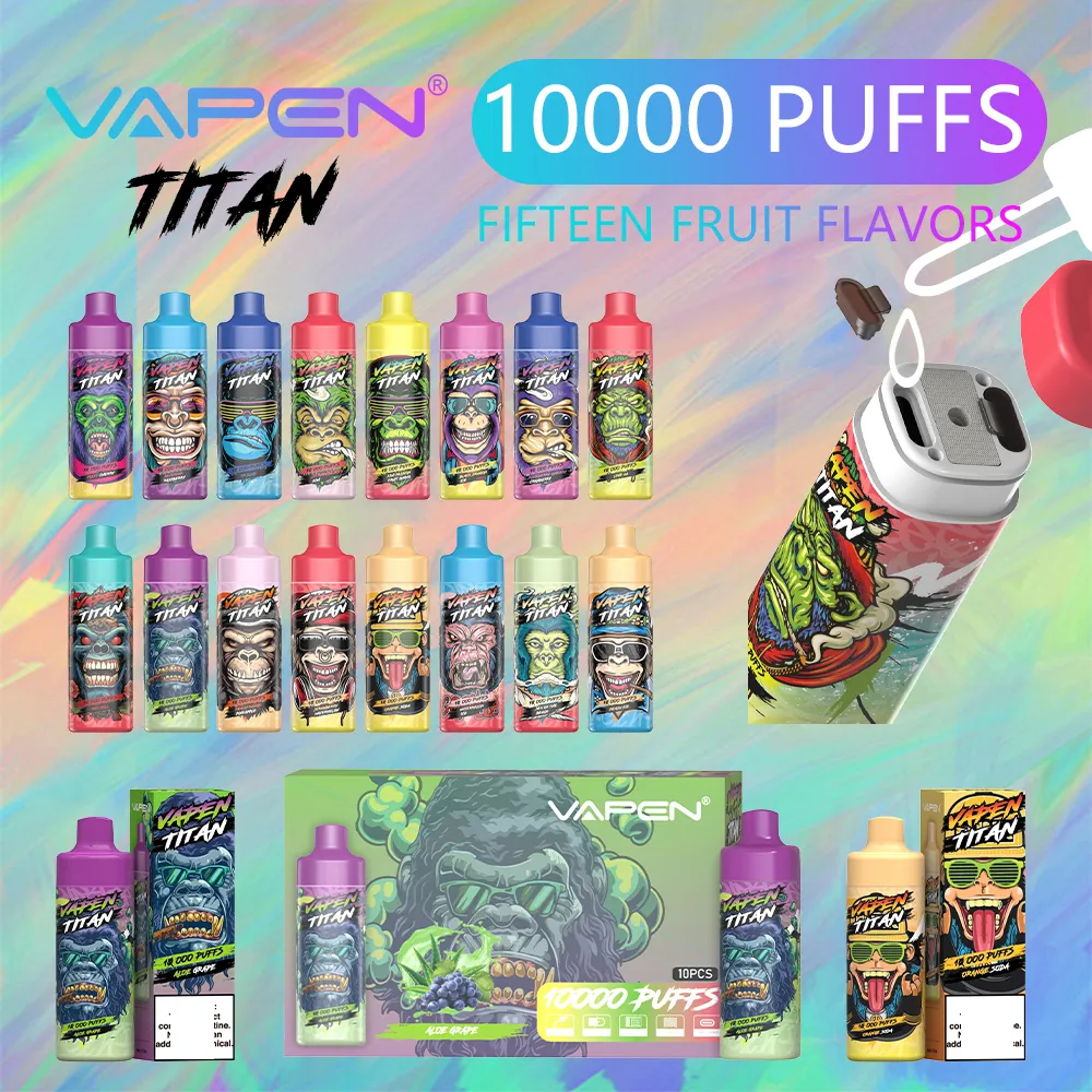 오리지널 Vapen Tian 10000 퍼프 10K E 담배 퍼프 토네이도 10000 Razz Bar 일회용 vape 충전식 공기 흐름 제어 메쉬 코일 20ml 미리 채워진 포드 10k vapes