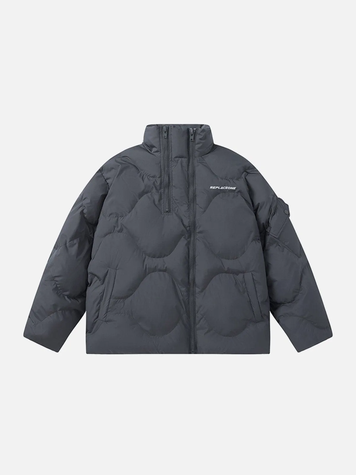 Puffer Jackets rockar modefavorit när det gäller streetwear solid dubbel blixtlås vinterrock