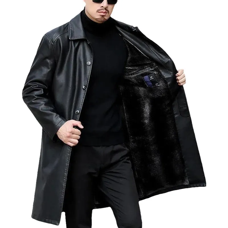 Trench da uomo Trench da uomo Trench in pelle da uomo Casaco Masculino Trench X-lungo Giacche Trench di moda Cappotto capispalla Jaqueta Masculina 231020