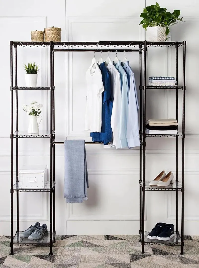 DHgate Bronze Expandable Metal Hanging Closet Organizer with Shelves 2 F Drawer Organizers Home Garden