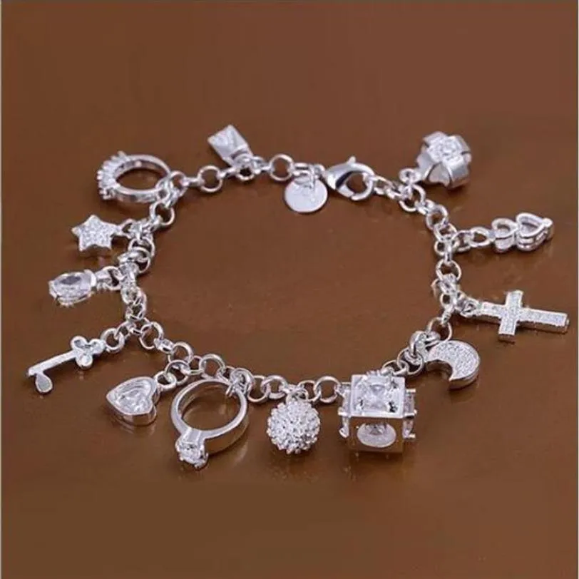 DMSB144 women's sterling silver plated bracelet 925 silver plate bracelet jewelry 6pcs lot269b