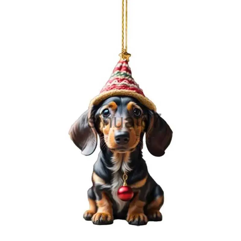 Juldekorationer Julhundprydnader Julklappar för hundälskare Dog Ornament för biltema med juldekorationer Livselsekryl X1020