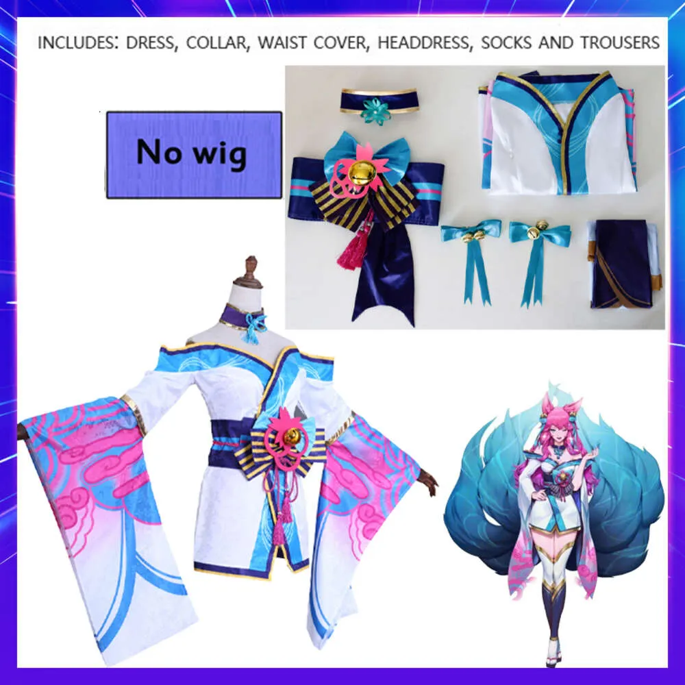 Costume Cosplay Di Ahri Abito Kimono Con Fiore Spirituale Di League Of  Legends Con Parrucca Donne E Ragazze Vestito Da Festa Di Halloween Gioco  Anime Da 65,19 € | DHgate, image size:1000x1000