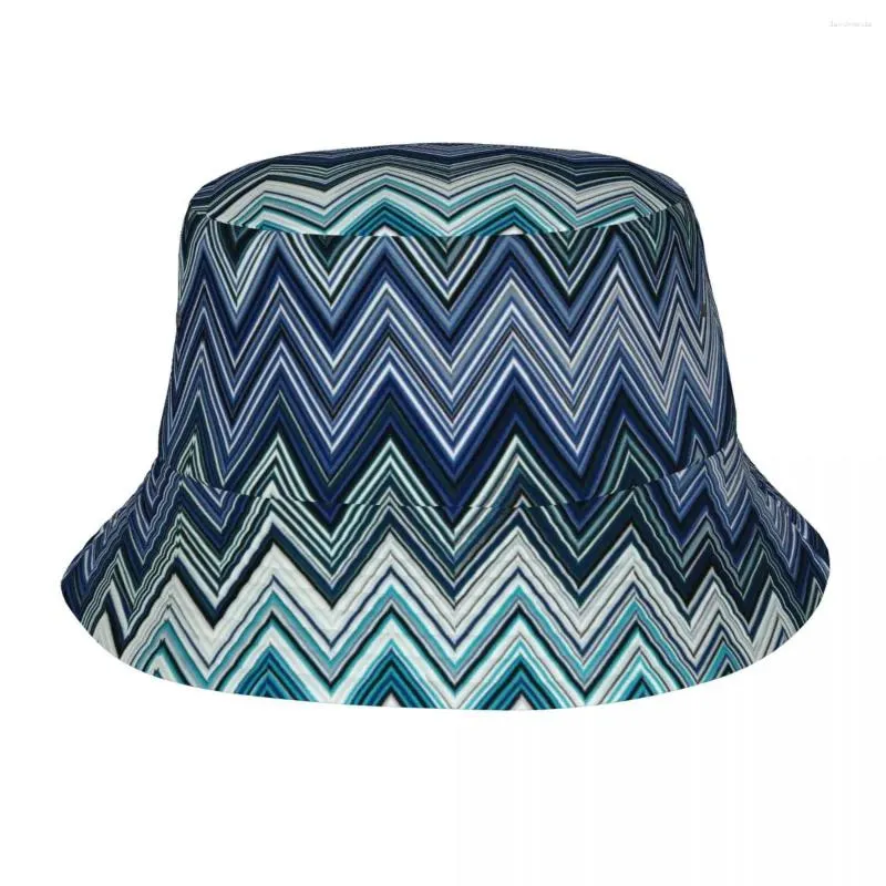 Boinas em casa zigzag multicolor bucket chapéu personalizado praia de verão sol chique chique em chapéus geométricos