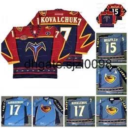 SjSj98  Thrashers 5th Anniversary Jerseys #17 ILYA KOVALCHUK 2003 #15 DANY HEATLEY #16 Buchberger #97 Player 2003 Vintage Hockey Jerseys