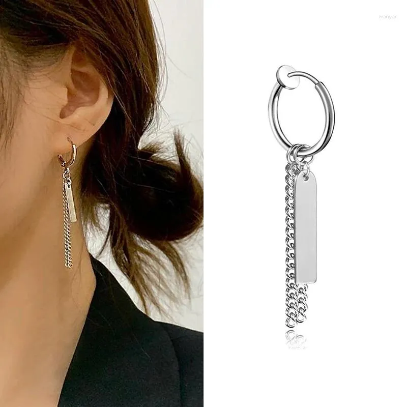 Ryggar örhängen 1 pc silver färg tassel klipp icke-piercing öronklipp personlighet kvinnor män manschett koreanska coola saker arets de mujer