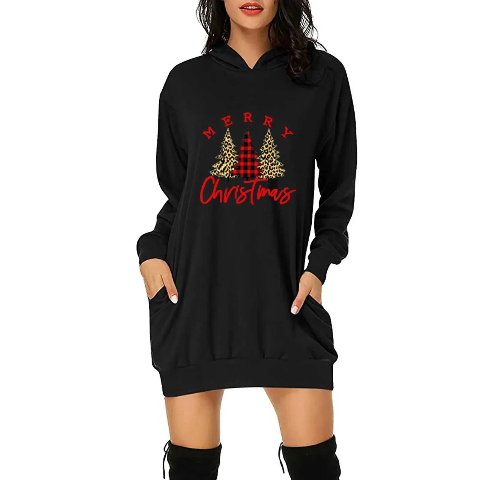 3D Christmas Tree Print Long Hoodie For Men And Women Y2K Street