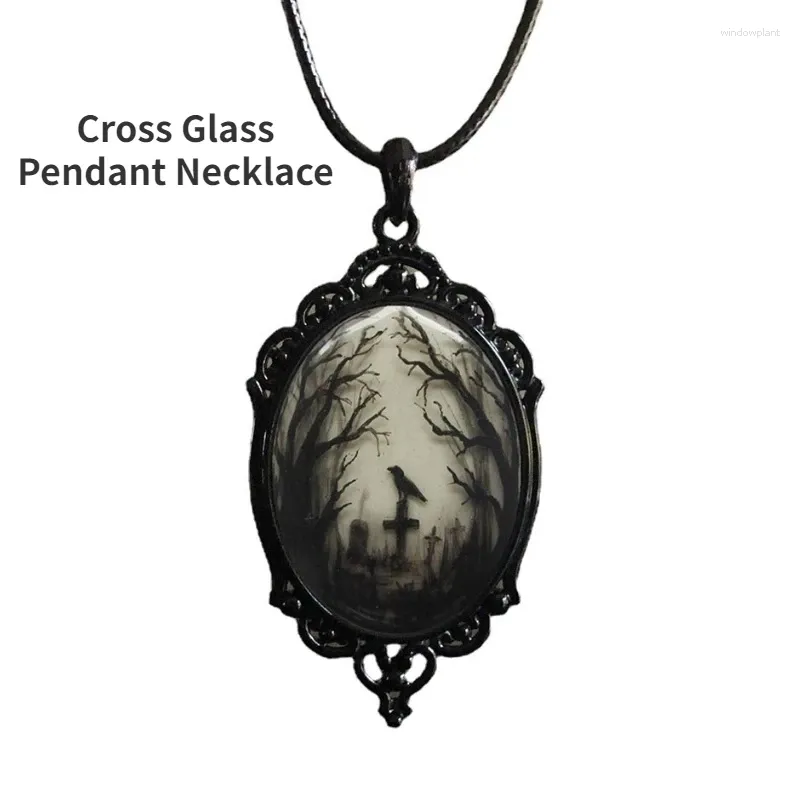 Chaînes POPACC Gothic Crow Cross Pendentif Collier pour femmes Hommes Européen American Fashion Bijoux Décoration de fête