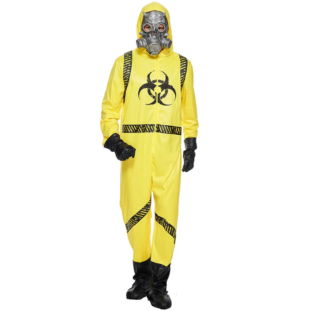 Eraspooky Biohazard Gas Mask Halloween Costume For Adults Yellow