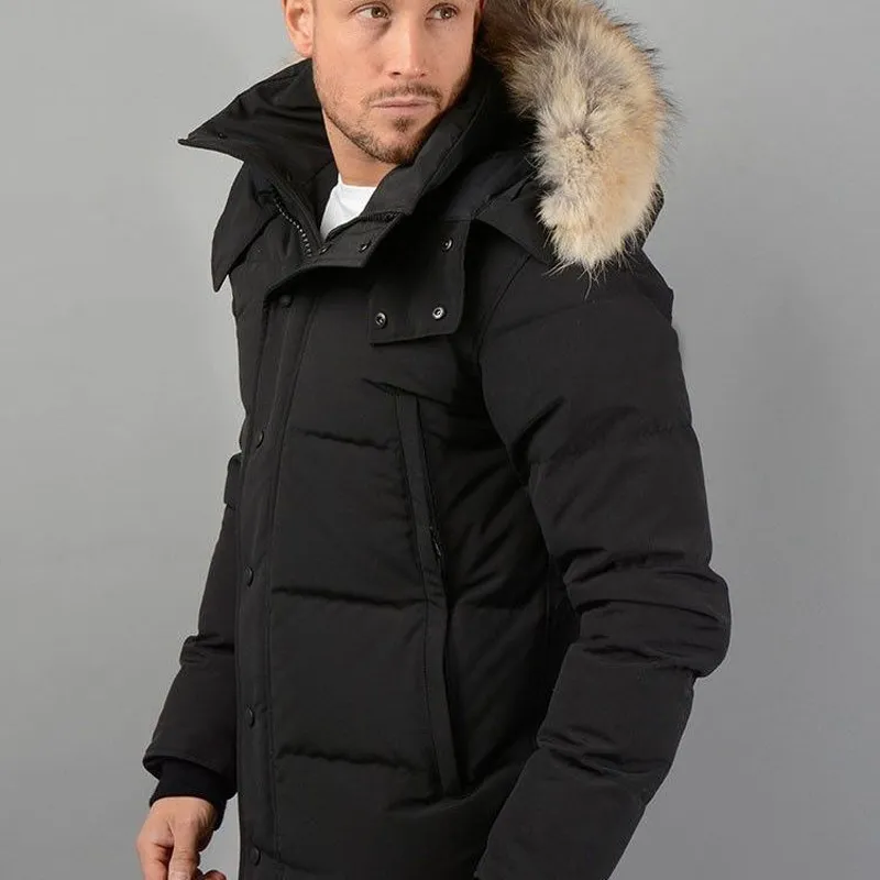 Canada men winter fourrure down parka homme jassen chaquetas outerwear wolf fur hooded manteau wyndham goose jacket coat hiver Expeditionary Expedition