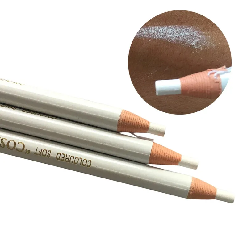 Ögonbrynsförstärkare 12st/Lot Permanent Makeup Supplies Eyebrow White Color Långvarig mikrobladande penna ögonpennor Kosmetiska verktyg 231020