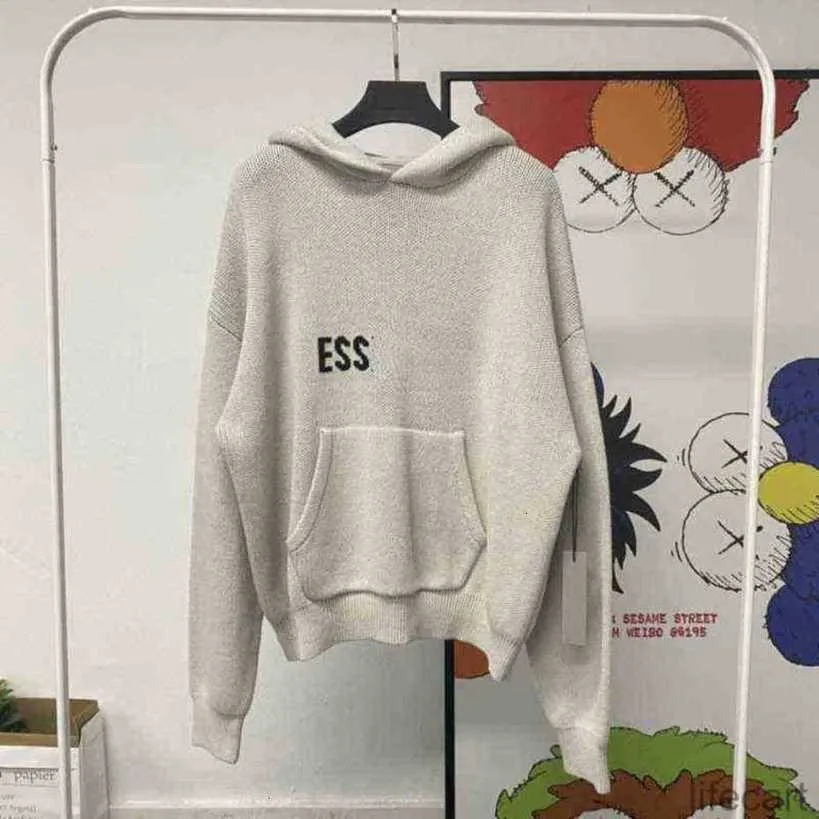 Essent Kapuzenpullover, Rollkragenpullover, lockerer Pullover, lässiger Strick-Hoodie, Lazy-Style für Männer und Frauen, mit Kapuze, leicht, US UK 1fhi