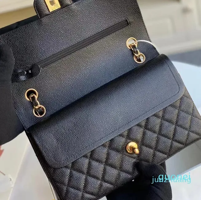 Classic Flap Bag Designer Bag Ladies Caviar Lambskin Shoulder Handbag Gold Silver Chain