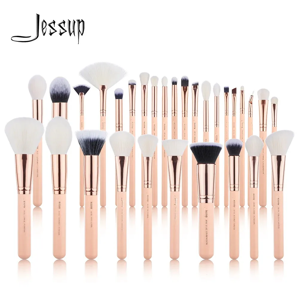 메이크업 도구 Jessup 브러시 메이크업 브러시 세트 30pcs 메이크업 브러시 합성 파우더 파운데이션 아이 컨버드 컨실러 브로치 나무 T440 231020