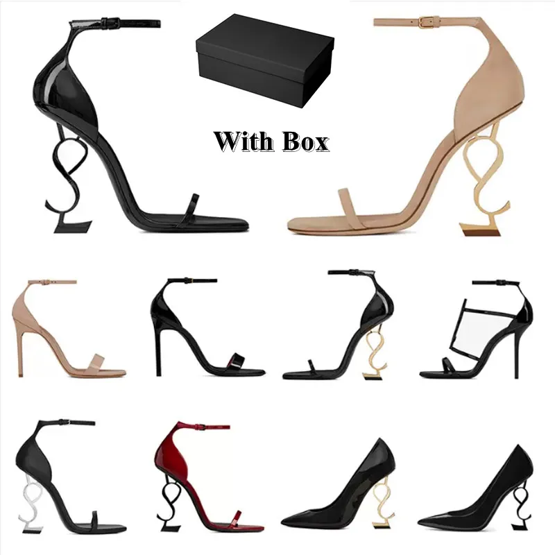 2023 high heels women Dress Shoes designer patent leather luxury Gold Tone triple black suede red womens lady fashion sandals Party Wedding Office pumps 35-42