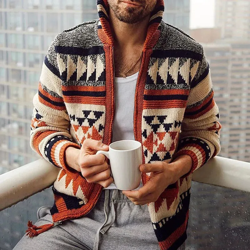 Winter Zipper Sweater For Men Stylish Warm Casual Knitted