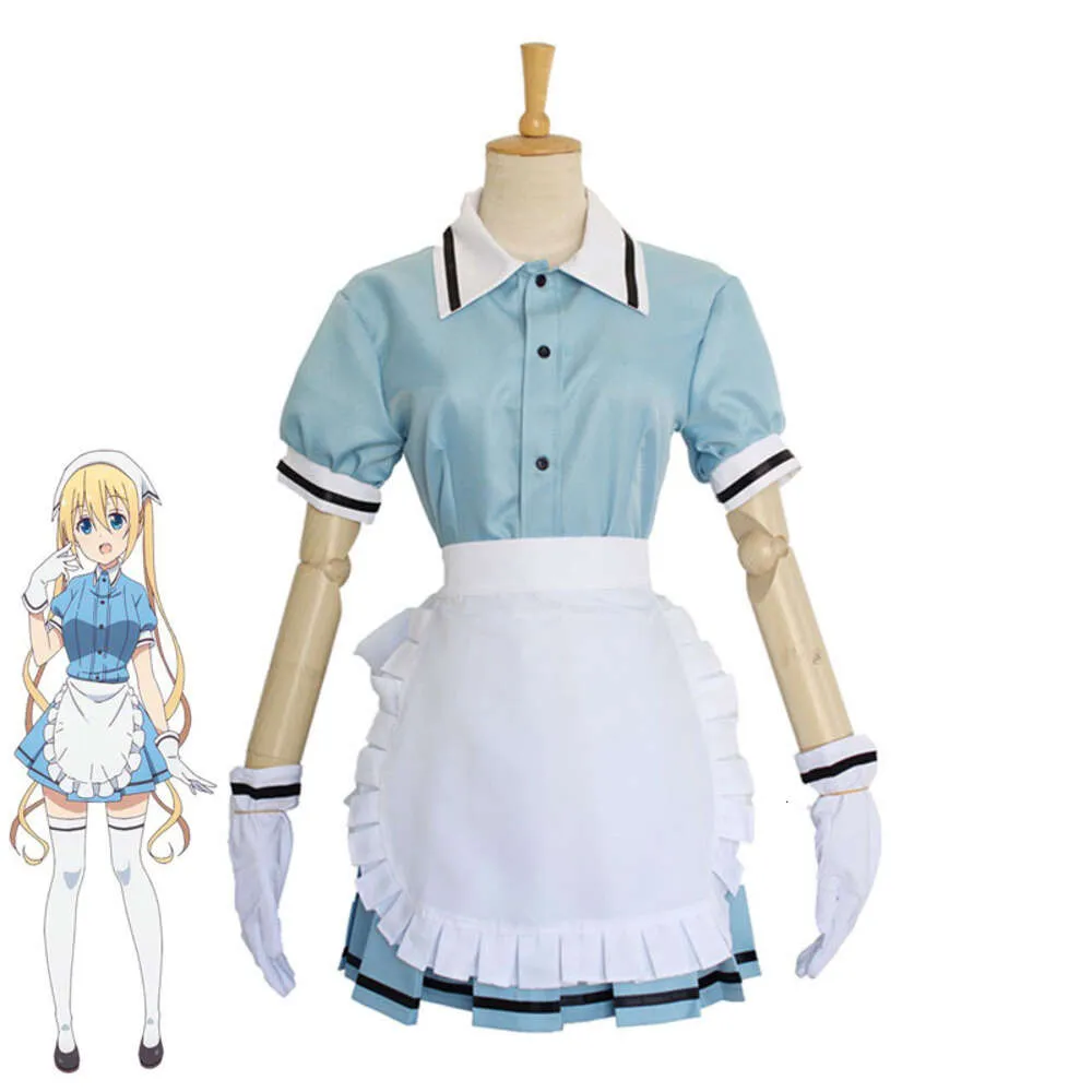 Косплей Eraspooky Хэллоуин для взрослых Blend S Hinata Kaho Blue Maid Uniform Аниме Япония Косплей Женский Баварский Костюмкосплей