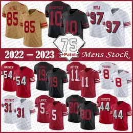 Jersey ''49ers''85 George Kittle 97 Nick Bosa Football Trey Lance  Warner Deebo Samuel Jimmy Garoppolo Brandon 23 Christian McCAFFREY