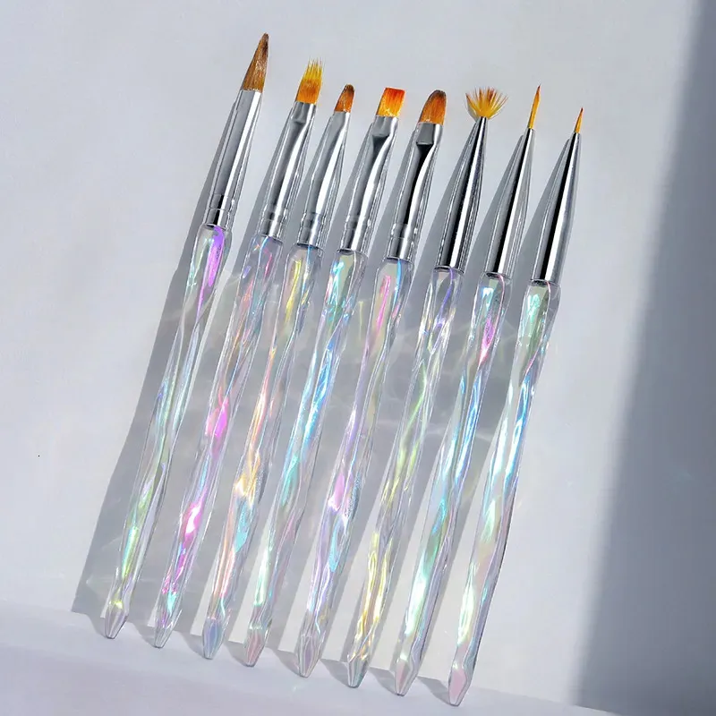 Make-up-Tools Misscheering 8-teiliges Set Aurora Acryl-Nagelkunst-Malstifte für Design, weicher, schlanker Pinsel, Farbverlauf-Gel-Zeichnung, DIY 231020