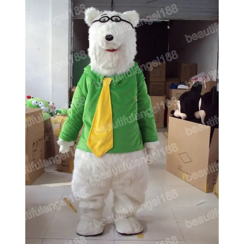 Halloween Polar bear Mascot Costumes Top Quality Cartoon Theme Character Carnival Unisex Adults Outfit Christmas Party Outfit Suit