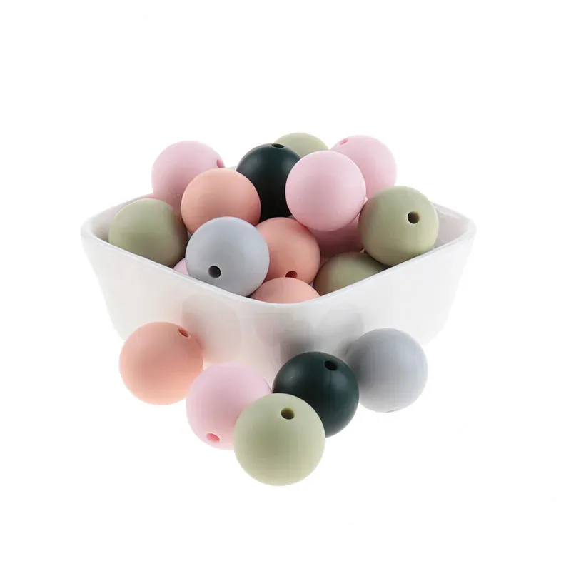 15mm Silicone Round Beads Baby Chewable Silicone Beads BPA Free