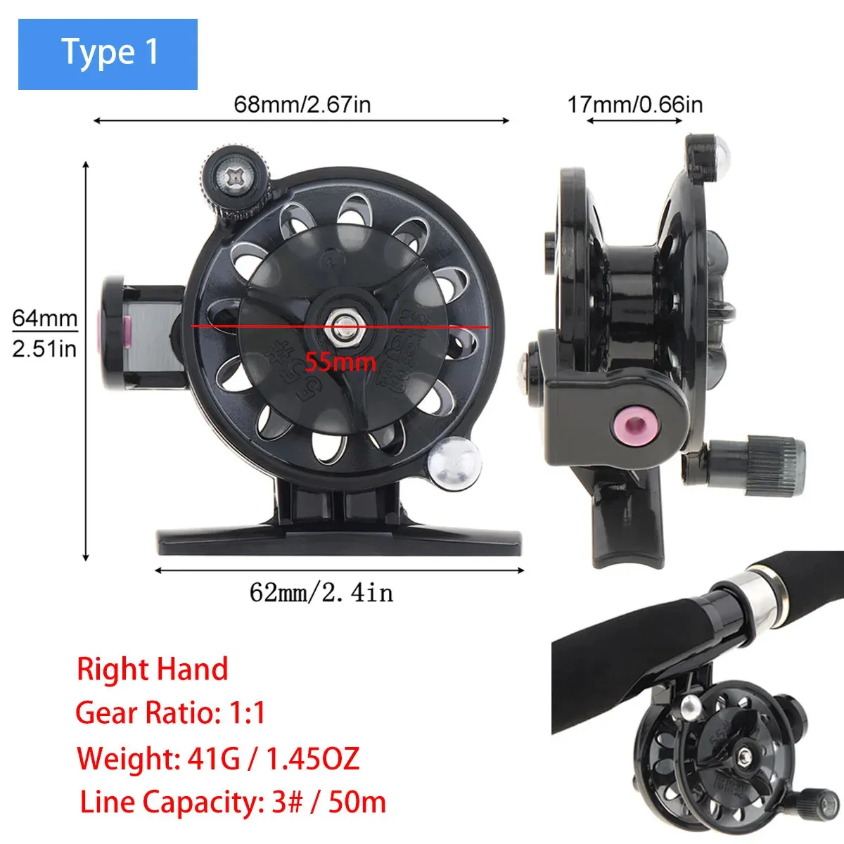 Ultralight Fly Fishing Reel Diameter 60mm Former Mini Winter Ice Fishing  Line Wheel Right Hand Fishing