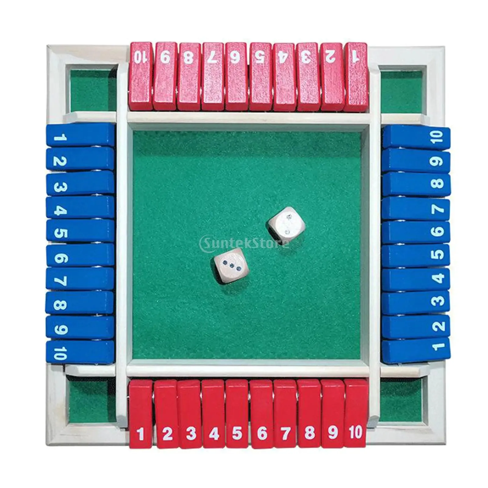 Juego De Mesa Shut The Box De Madera Para 4 Jugadores - Juego De Dados Educativo, Divertido Para Familias Y Niños