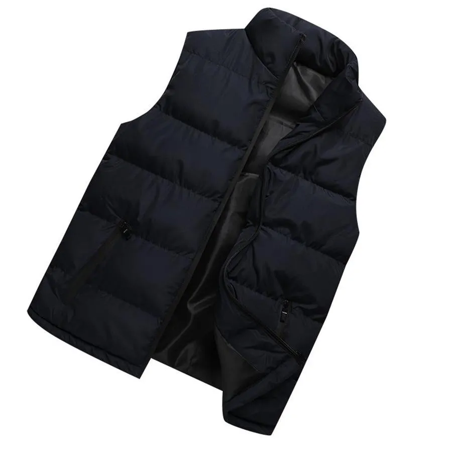 2019 nouveau décontracté automne hiver gilet hommes vestes épais gilets homme sans manches manteaux mâle chaud coton rembourré Gilet hommes Gilet334t