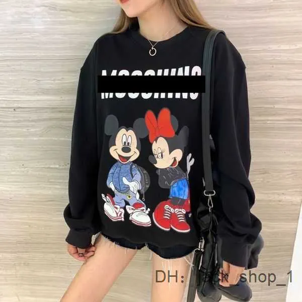 Sweatshirts Tasarımcı Moschino Hoodies Mükemmel Büyük Boyutlu Sonbahar Kadın Hoodys Sweater Spor Yuvarlak Boyun Uzun Kollu Günlük 7BAC