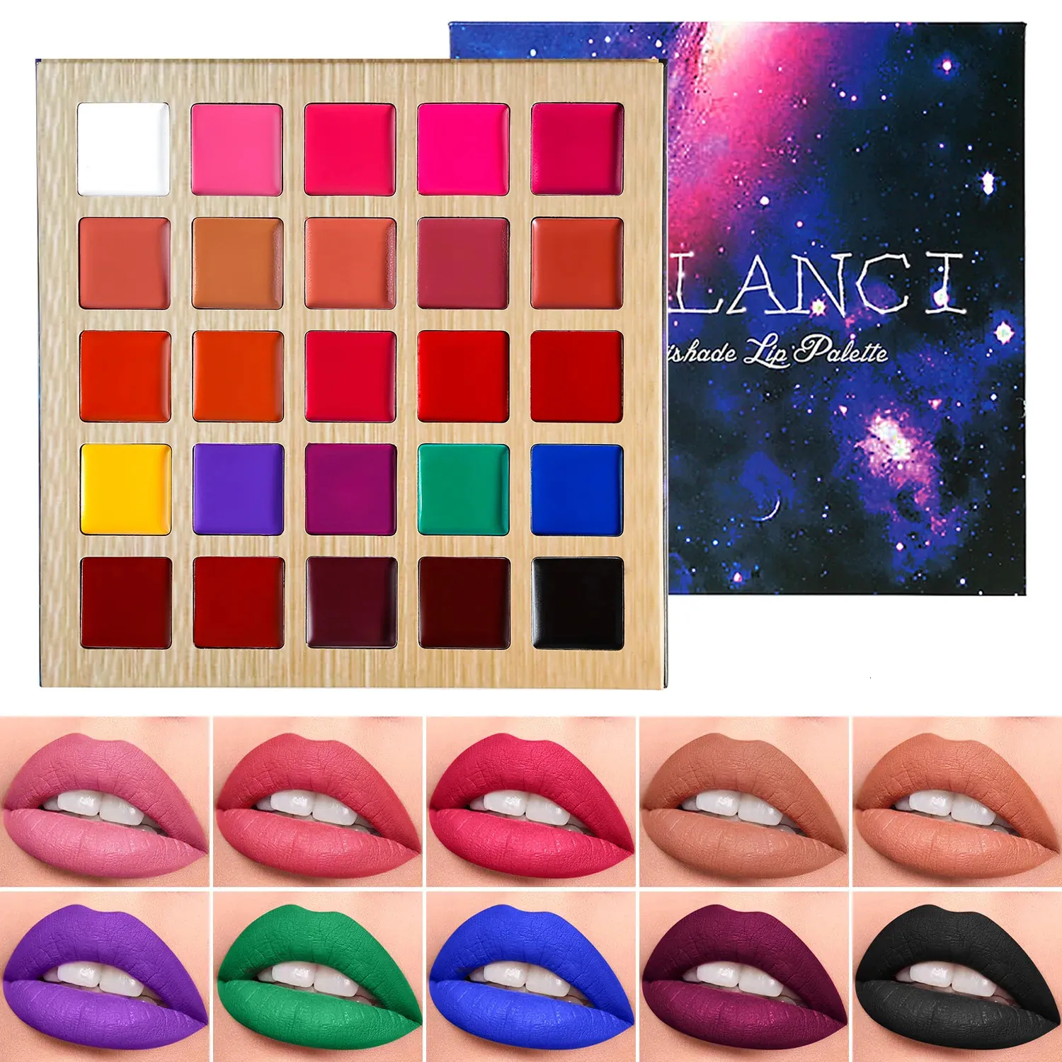 Rossetto 25 colori Palette di rossetti Liscia DE'LANCI Olio per trucco Palette di rossetti Rosso/Rosa/Nudo Tonalità idratanti Lucidalabbra Cosmetici 231020