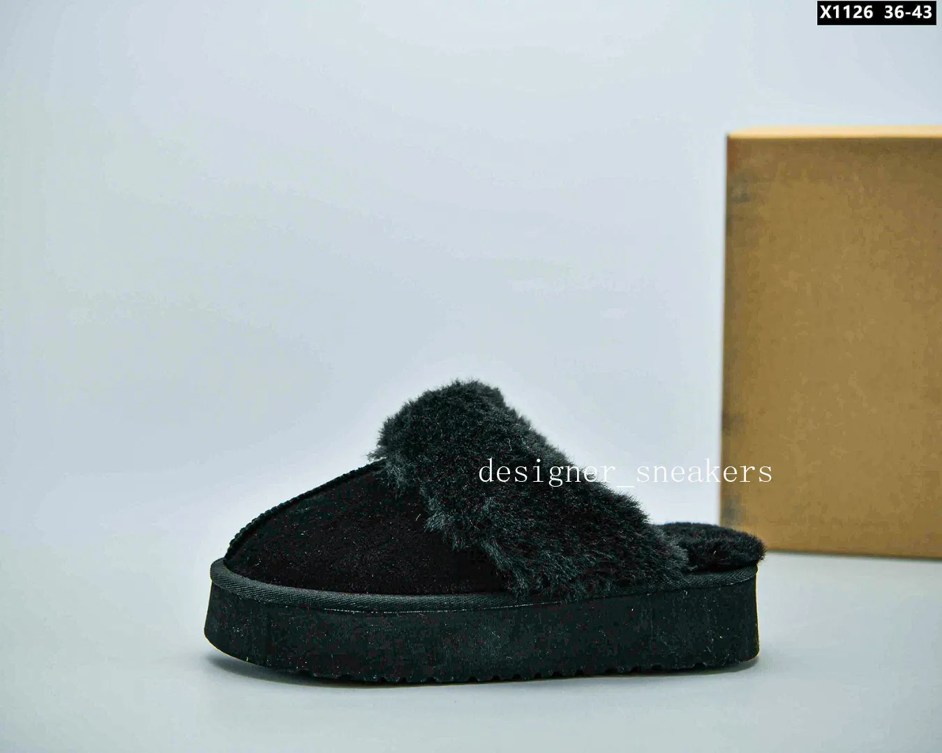 Hoge kwaliteit pluche wollen pantoffels Designer Damesdia's Mode Comfortabel Platform Bont Warme schoenen Luxe vrouw Winterpantoffellaarzen met doos