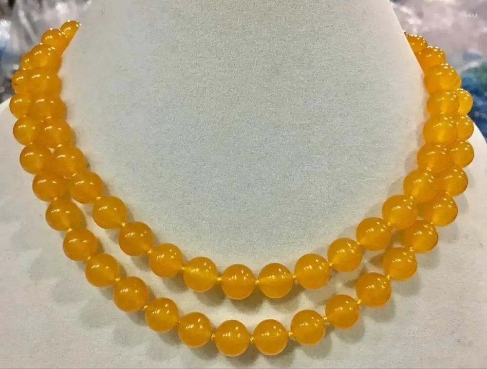 Chains Natural 8mm Brazilian Yellow Topaz Gemstone Round Beads Necklace 32''