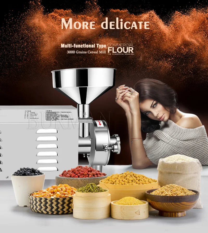 Electric Grain Grinding Machine with 1500R/min Speed and Adjustable 50 ...