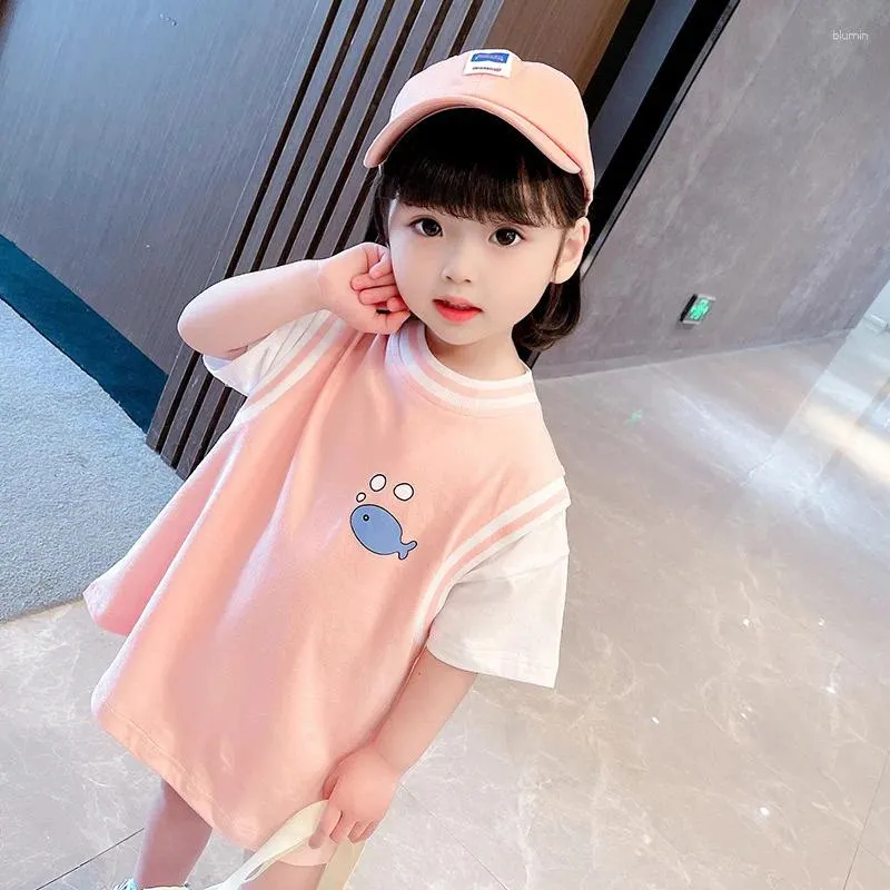 Summer Casual Sports Baby Blue Dress For Girls Baby Clot Kids