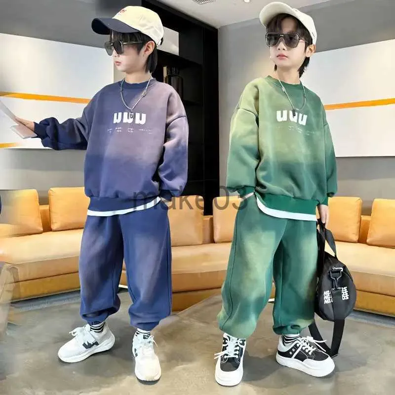 Ensembles de vetements 2023 nouveau printemps automne costume d enfance garcon etudiant sport ensemble moyen et grands enfants mode tendance enfants
