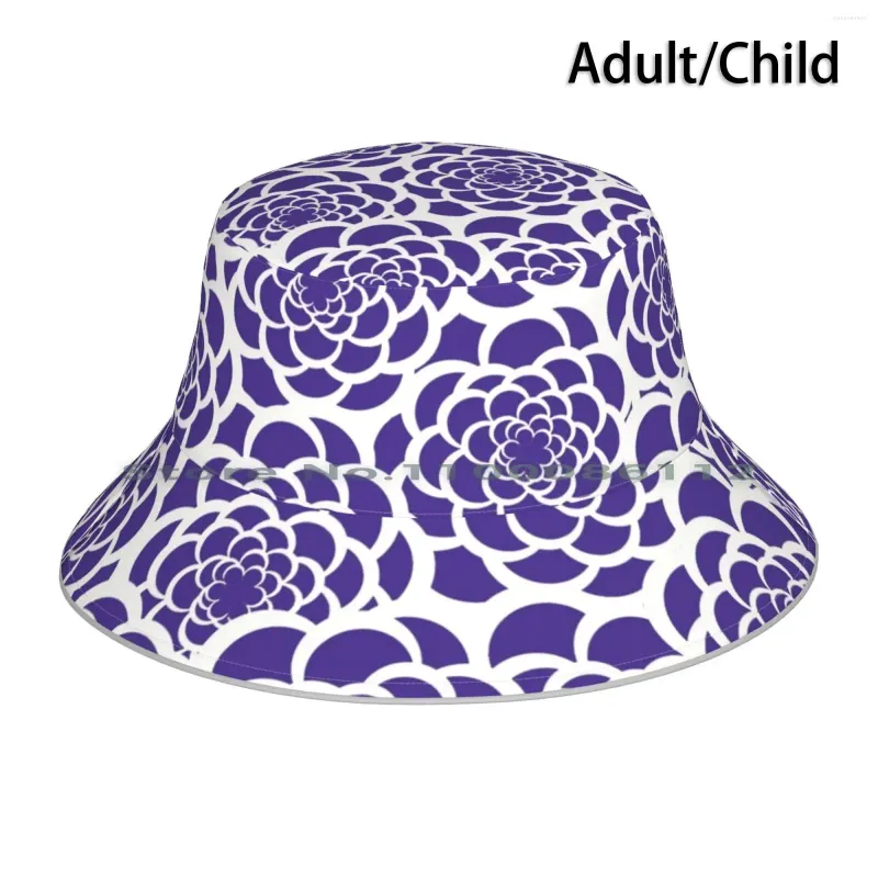 Berets Nomades Morocco Pattern-Navy Bucket Hat Sun Cap Floral Textile Beige White and Navy 기하학적 현대 독특한 현대 힙합