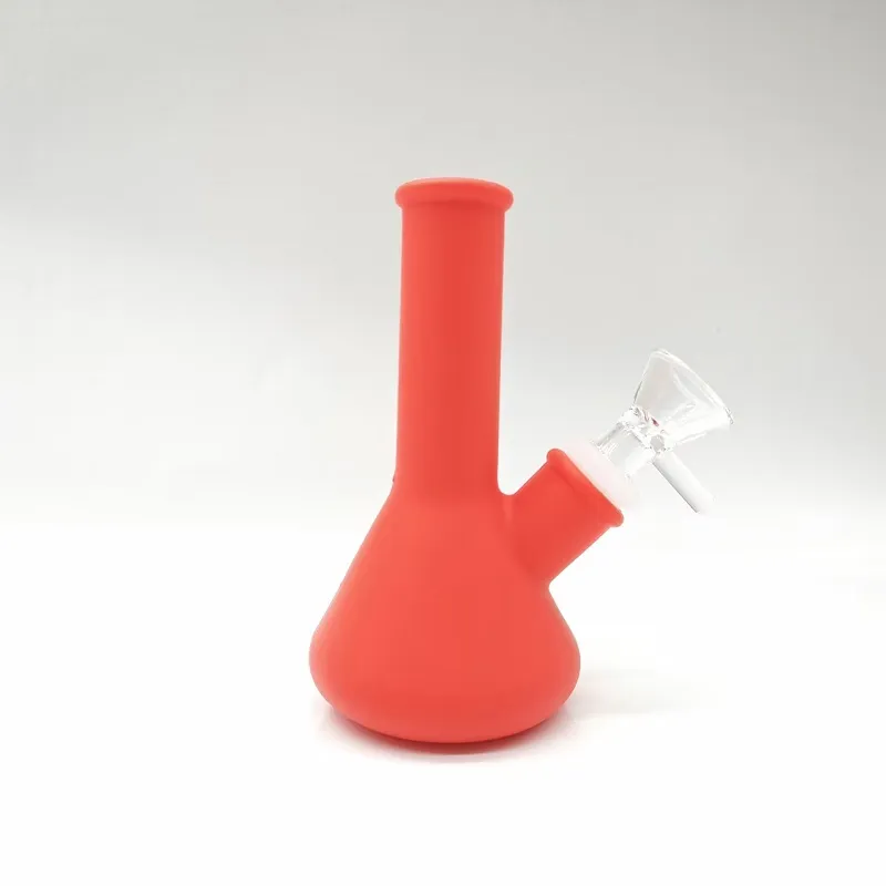 Hookahs 5.0 polegadas design de copo Bongs de silicone inquebrável plataforma de petróleo bongo de água com tigela de vidro tubo de água de silicone