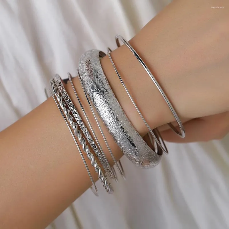 Bangle Fashion Boho Punk 10Pcs/Sets Cuff Bracelets & Bangles For Women Love Pulseiras Set Feminina Jewelry Charm Gifts