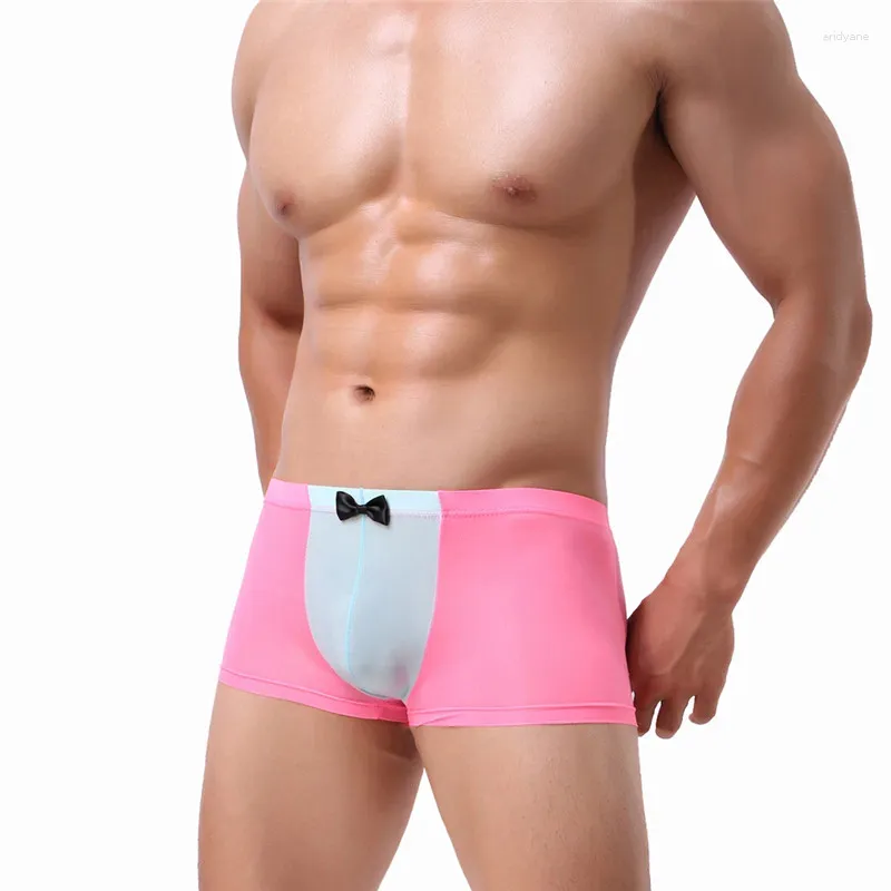 Mutande da uomo Boxer Intimo setoso di ghiaccio Maschile Boxer attillato da uomo ultrasottile sexy da uomo