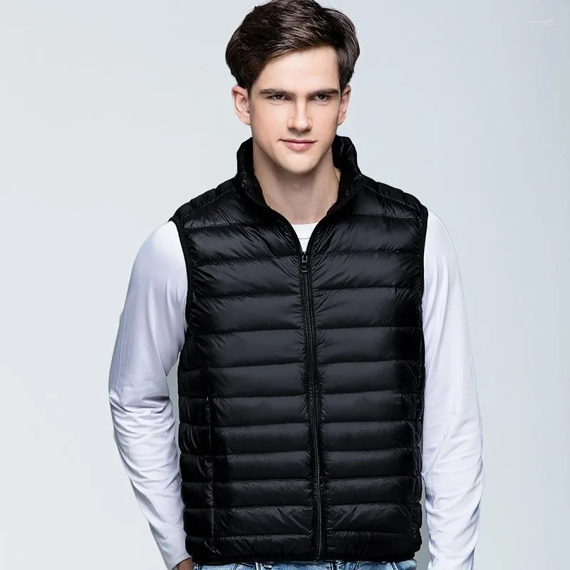 Heren donzen heren lente herfst vest jassen puffer lichtgewicht inpakbare mouwloze jassen