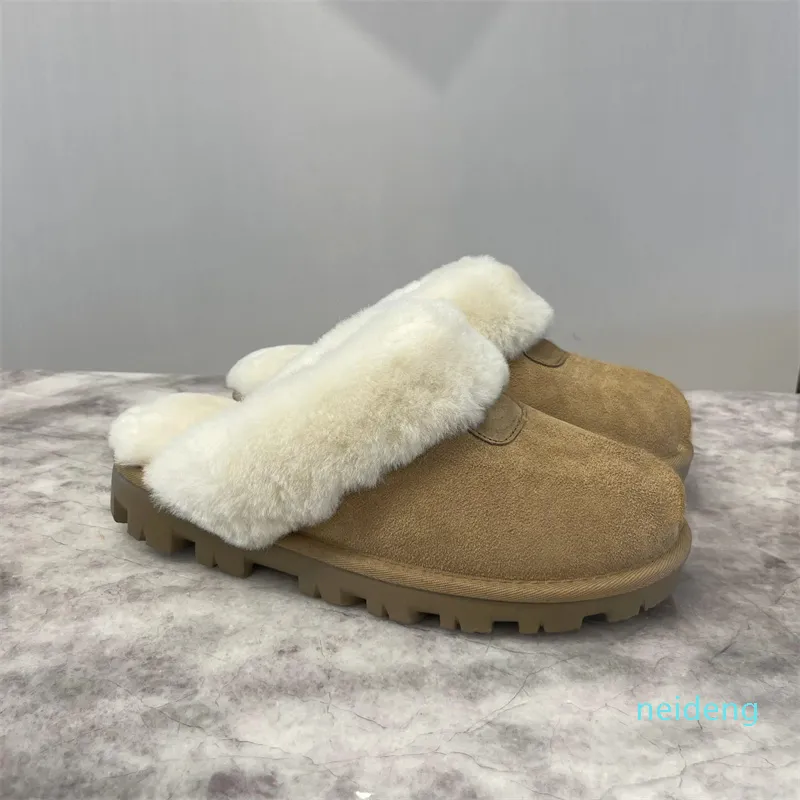 Designer - Laarzen Klassieke warme mini-halve snowboots voor dames Winter Vol bont Pluizige harige satijnen enkellaarsjes Bont op het leer