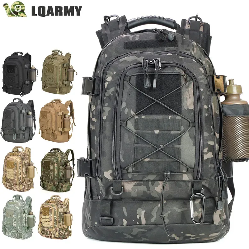 Sacos ao ar livre 60L Militar Tático Mochila Exército Molle Assalto Mochila 3P Viagem Ao Ar Livre Caminhadas Mochilas Camping Caça Escalada Sacos 231019