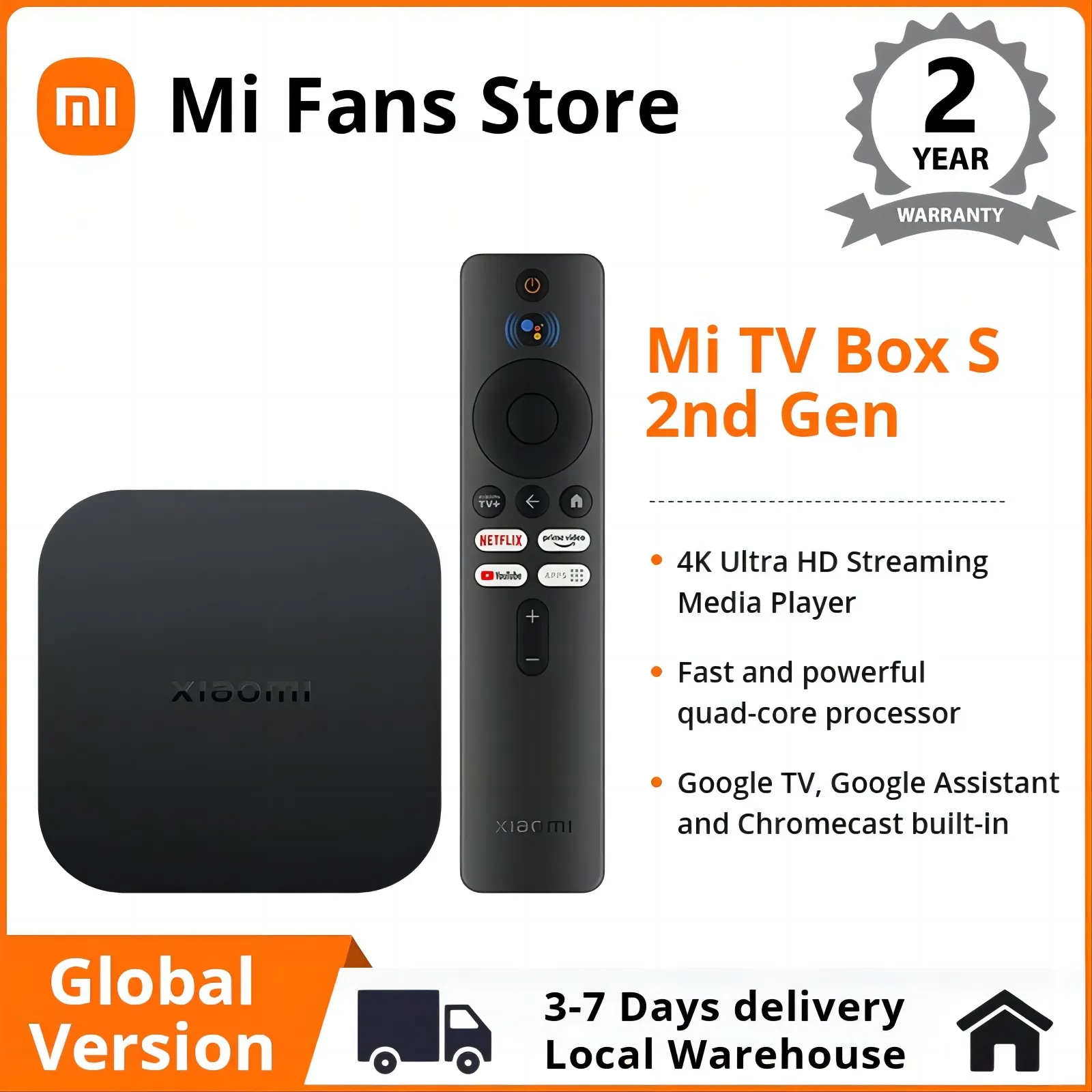 Xiaomi TV Box S (2nd Gen) Google TV 4K Ultra HD