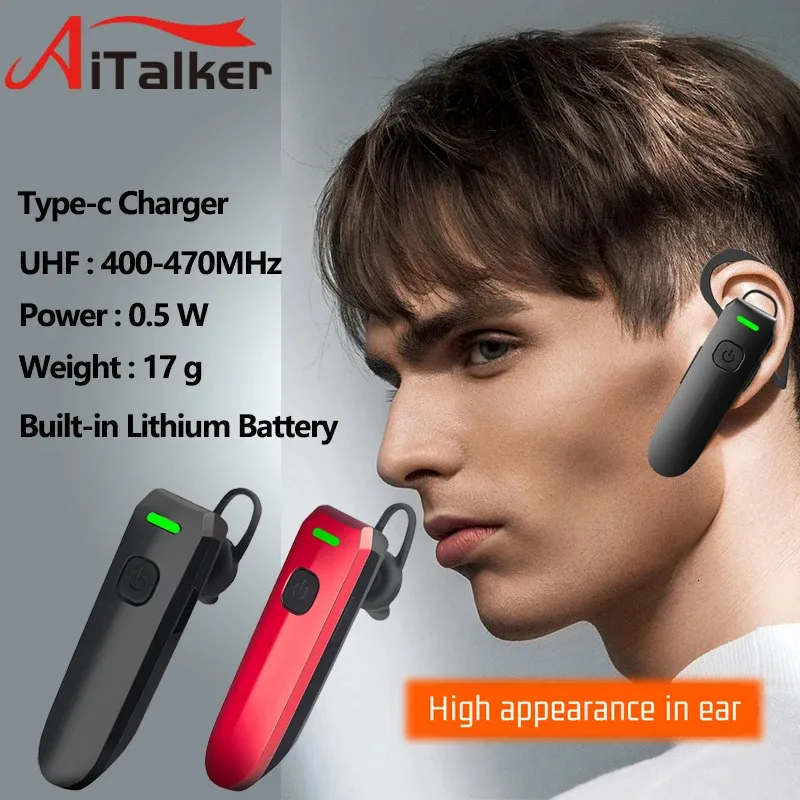 Walkie talkie tipo de negócio sem fio earhook mini intercome bluetooth pmr frs fone de ouvido compatível com bluetooth rádio em dois sentidos 231019