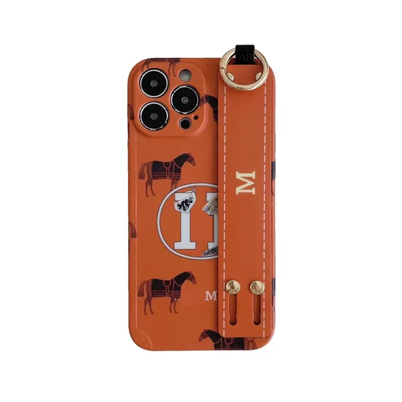Designer Phone Case Orange Wristband iPhone 15 Pro Max Cases täckt hållare för iPhone 14 Promax 13 12 11